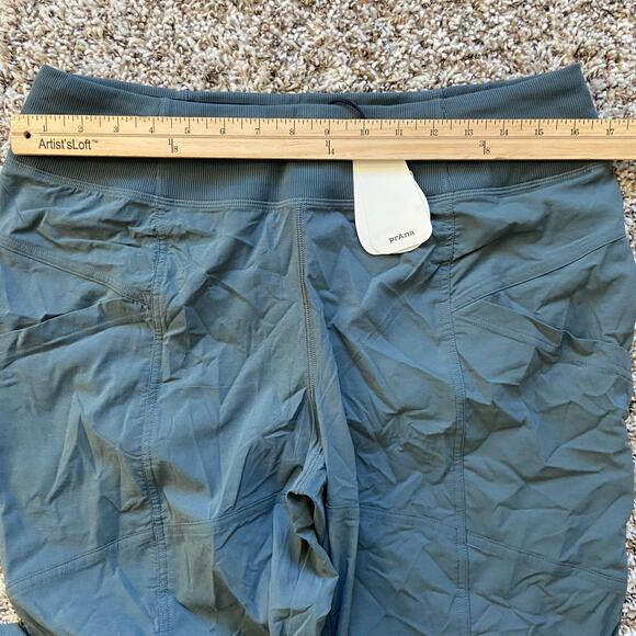 Prana Koen Capri Women's L Grey Blue Standard Fit Crop Mid Rise Soft Waistband - Picture 8 of 12